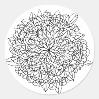 ADESIVO REDONDO FLOWER MANDALA ART PARA MEDITAÇÃO ESPIRITUAL