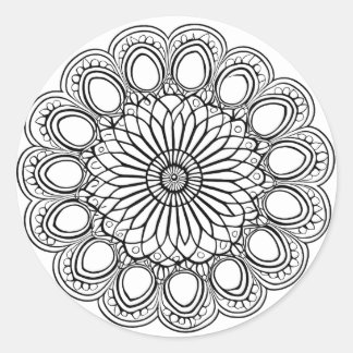 ADESIVO REDONDO FLOWER MANDALA ART PARA MEDITAÇÃO ESPIRITUAL