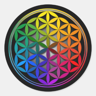 Adesivo Redondo flower of life1