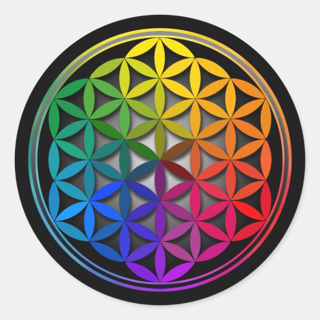 Adesivo Redondo flower of life1 (Frente)