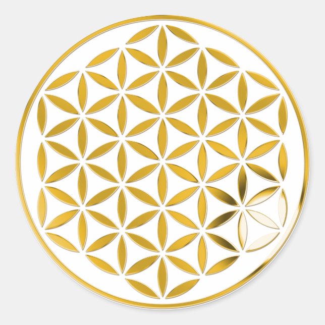 Adesivo Redondo Flower Of Life - Gold 1 stamp (Frente)