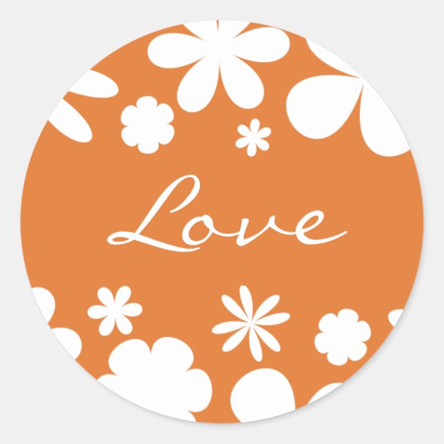 Adesivo Redondo Flower Power Envelope Sticker Seal (Frente)