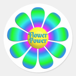 Adesivo Redondo Flower power grande