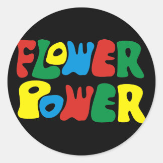 Adesivo Redondo Flower Power hippy