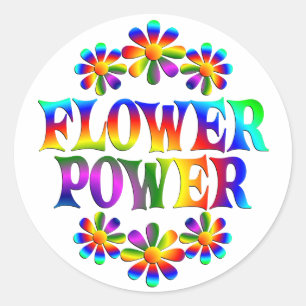 Adesivo Redondo Flower power selvagem