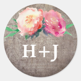 Adesivo Redondo Flower Rustic Flower Envelope Seals
