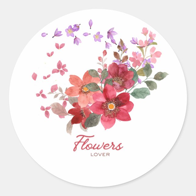 Adesivo Redondo Flower Sticker (Frente)