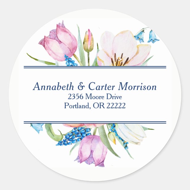 Adesivo Redondo Flowers Botânicas Envelope Selo (Frente)