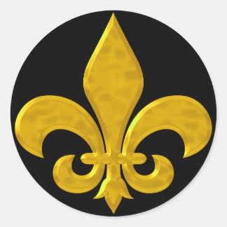 Adesivo Redondo Fluer De Lis Hammered Dourado