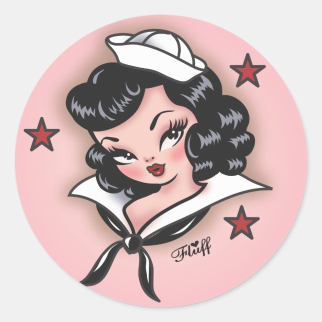Adesivo Redondo Fluff Suzy Sailor Sticker (Frente)