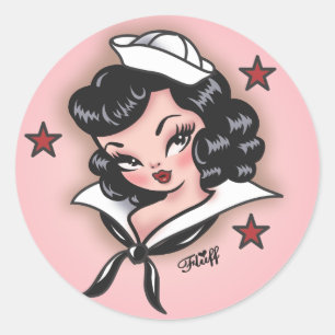 Adesivo Redondo Fluff Suzy Sailor Sticker