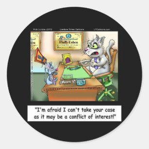 Adesivo Redondo Fluffy Cohen Atty @Claw Funny Cat & Lawyer