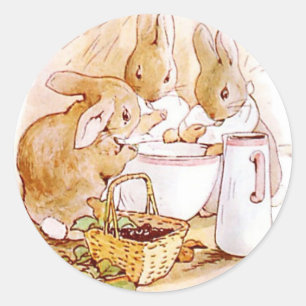 Adesivo Redondo Flúpsia Mopsy E Cottontail Beatrix Potter
