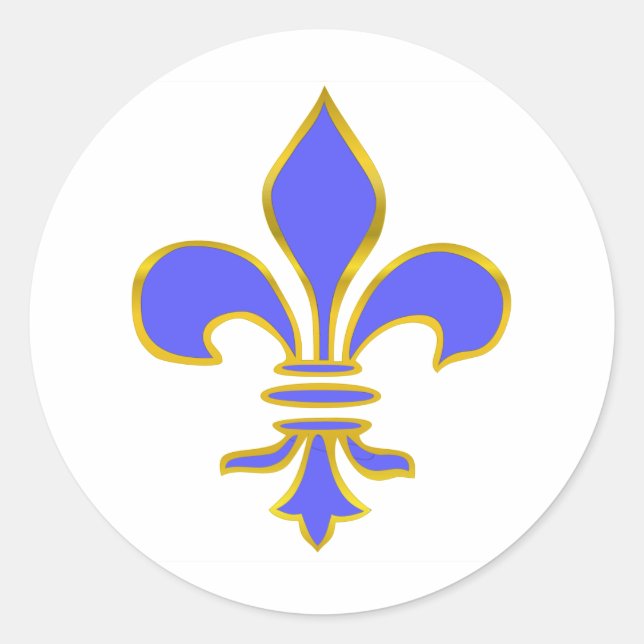 Adesivo Redondo Flur de lis azul (Frente)