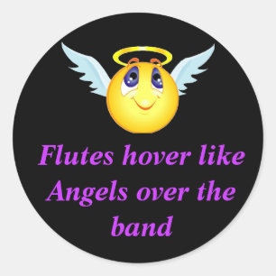 Adesivo Redondo Flute Angel Sticker