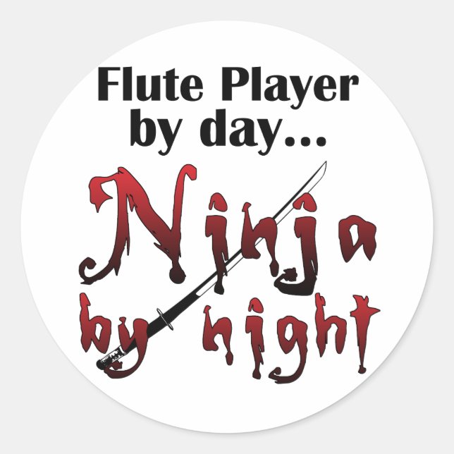 Adesivo Redondo Flute Ninja Stickers (Frente)