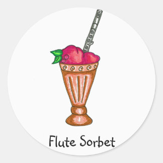 Adesivo Redondo Flute Sorbet Sticker