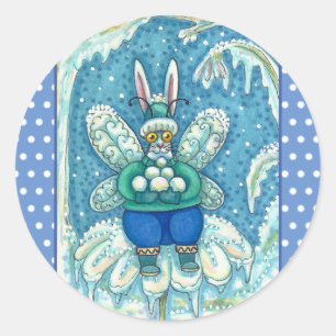 ADESIVO REDONDO FLUTTERBUN WINTER WONDERLAND, BUNNY RABBIT