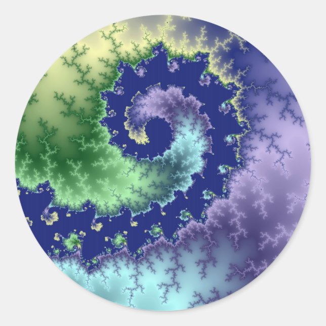 Adesivo Redondo Flutuação - Vinheta Fractal (Frente)