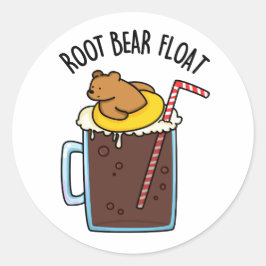 Adesivo Redondo Flutuador de Root Bear Piada Divertida de Cerveja