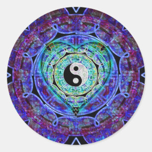 Adesivo Redondo Fluxo de energia de Yin Yang