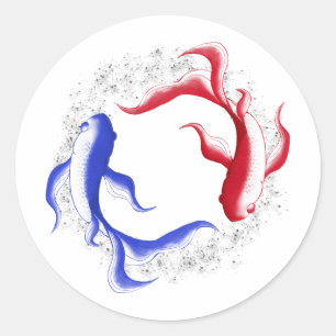 Adesivo Redondo Fluxo Marcial Abstrato Yin Yang Arte Marcial