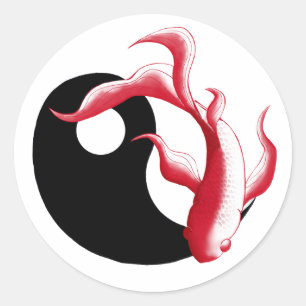 Adesivo Redondo Fluxo Marcial Sticker Abstrato YinYang de Arte Mar