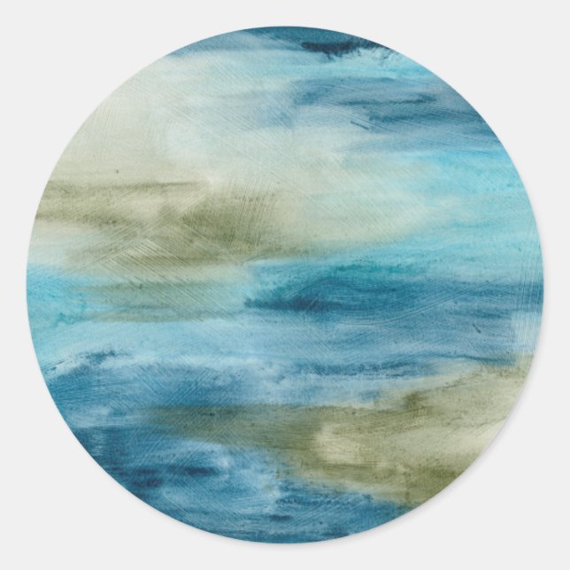 Adesivo Redondo Fluxo Oceânico II (Frente)