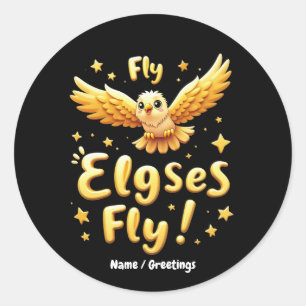 Adesivo Redondo Fly Elgs Fly Inspirational Eagle Art