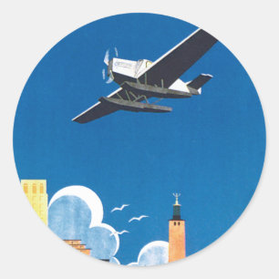 Adesivo Redondo Flyg sobre Éstocolmo