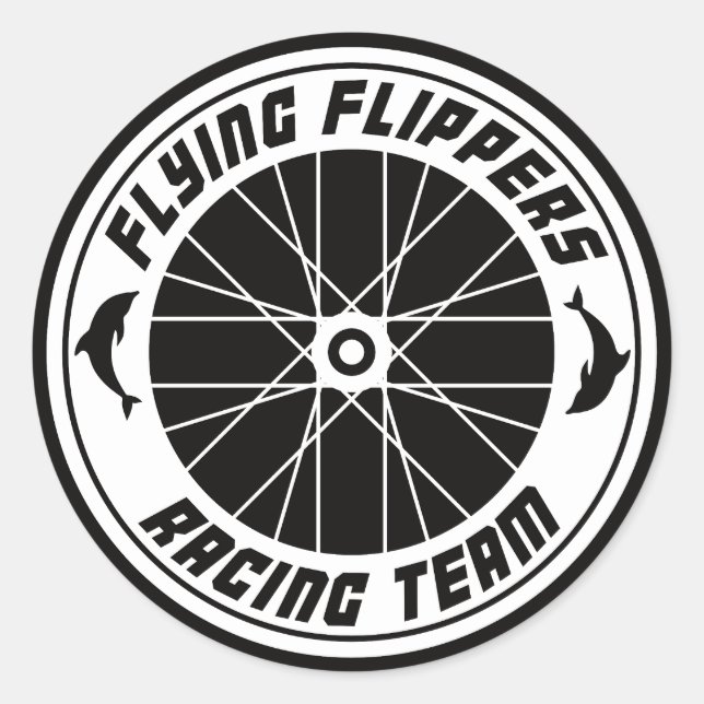 Adesivo Redondo Flying Flippers Racing - Aufkleber Rund (Frente)