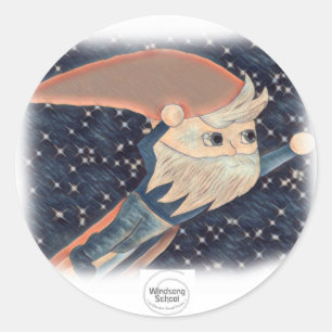 Adesivo Redondo Flying Gnome Stickers