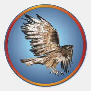 Adesivo Redondo Flying Hawk Sticker