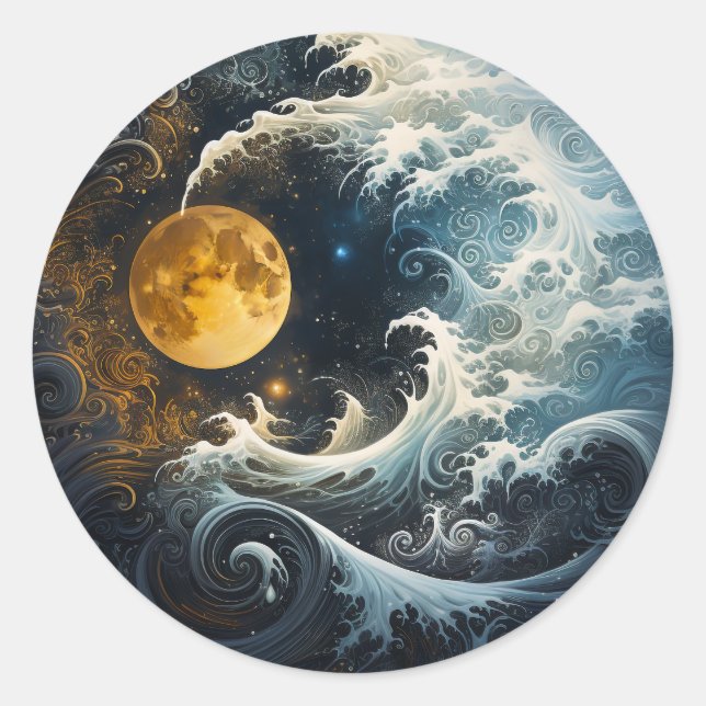 Adesivo Redondo Flying Moon Yin Yang Martil Arts (Frente)