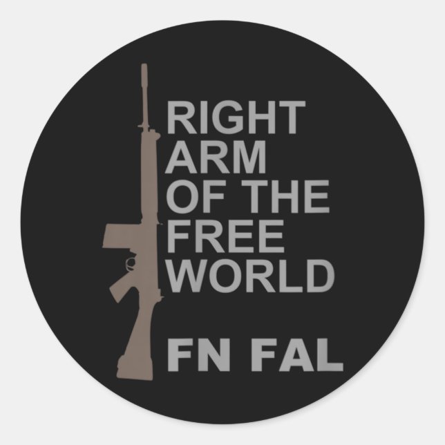 Adesivo Redondo FN FAL Right arm of the free world (Frente)