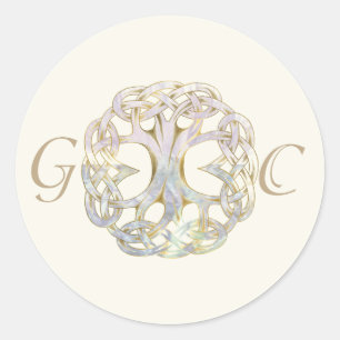 Adesivo Redondo Foca Celta de Envelope de Casamento da Vida