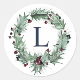 Adesivo Redondo Foca de Envelope de Berries de Natal