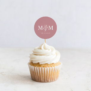 Adesivo Redondo Foca de Envelope de Casamento de Rosa Monograma Mo