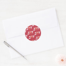 Adesivo Redondo Foca de Envelope de Joy de Natal Vermelho
