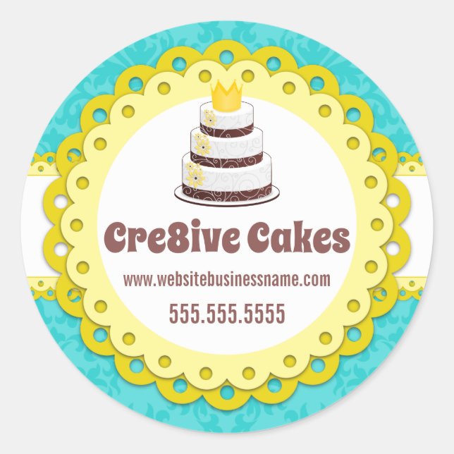 Adesivo Redondo Focas amarelas amarelas para panificação de bolos  (Frente)