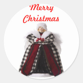 Adesivo Redondo Focas de Envelope Angel de Natal