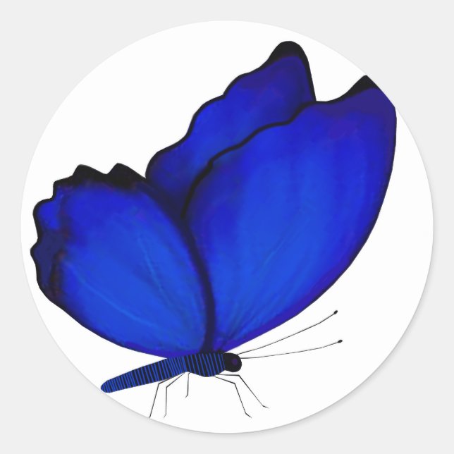 Adesivo Redondo Focas de Envelope Blue Butterfly (Frente)