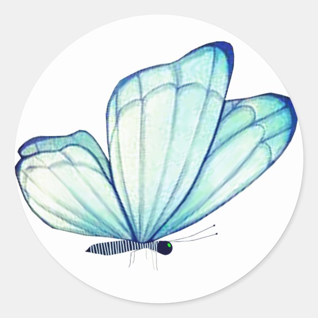 Adesivo Redondo Focas de envelope com borboletas Bluegreen (Frente)