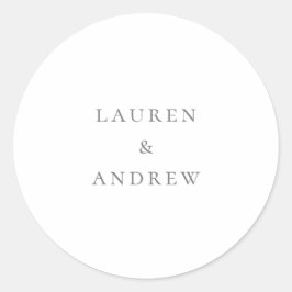 Adesivo Redondo Focas de envelope de Cinza de prata minimalista