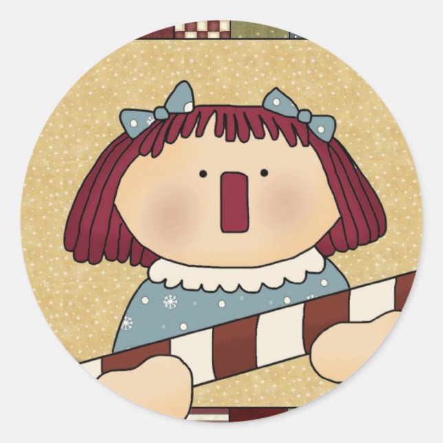 Adesivo Redondo Focas de Envelope de Natal: Alegrias Simples Annie (Frente)