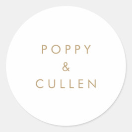 Adesivo Redondo Focas de Envelope de Tipografia Dourada Chic