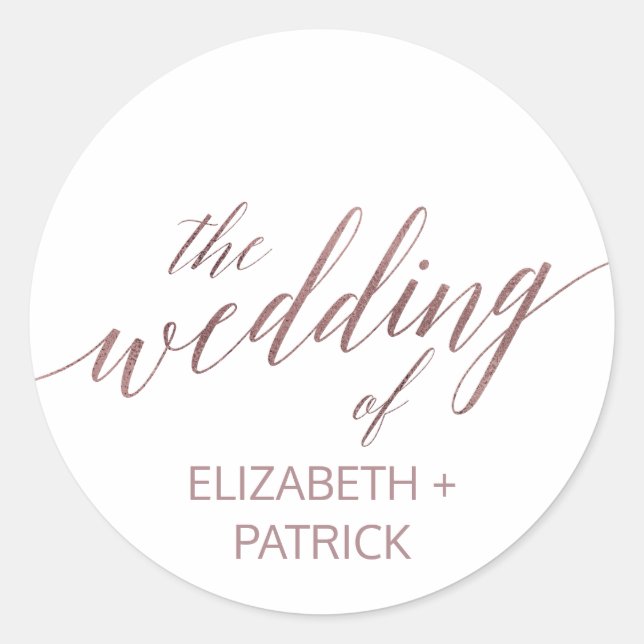 Adesivo Redondo Focas de envelope para caligrafia Dourada elegante (Frente)