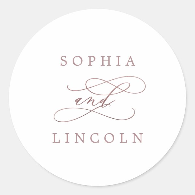 Adesivo Redondo Focas de Envelope para Caligrafia Dourada romântic (Frente)