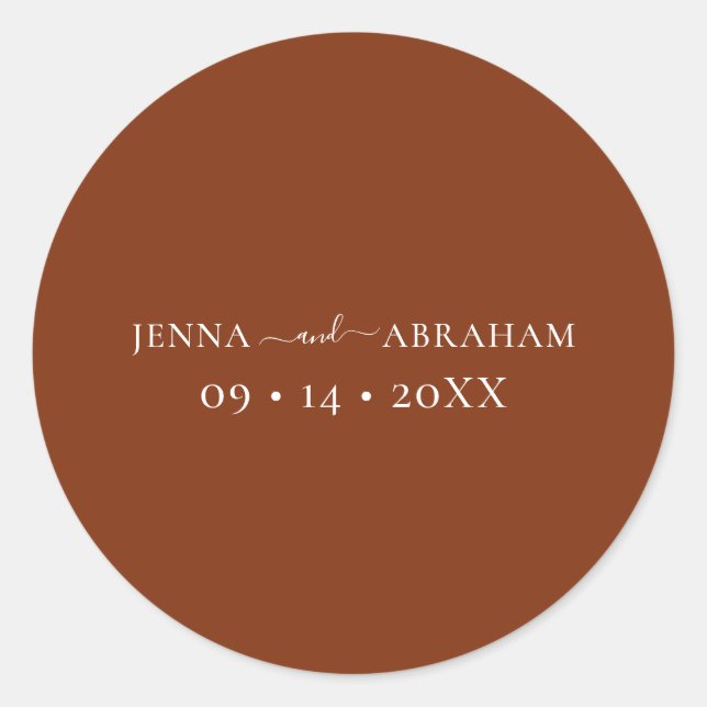 Adesivo Redondo Focas de Envelope Rustic Terracotta (Frente)