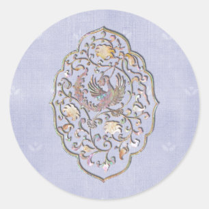 Adesivo Redondo Focas de envelopes azuis-claros para Casamento vin